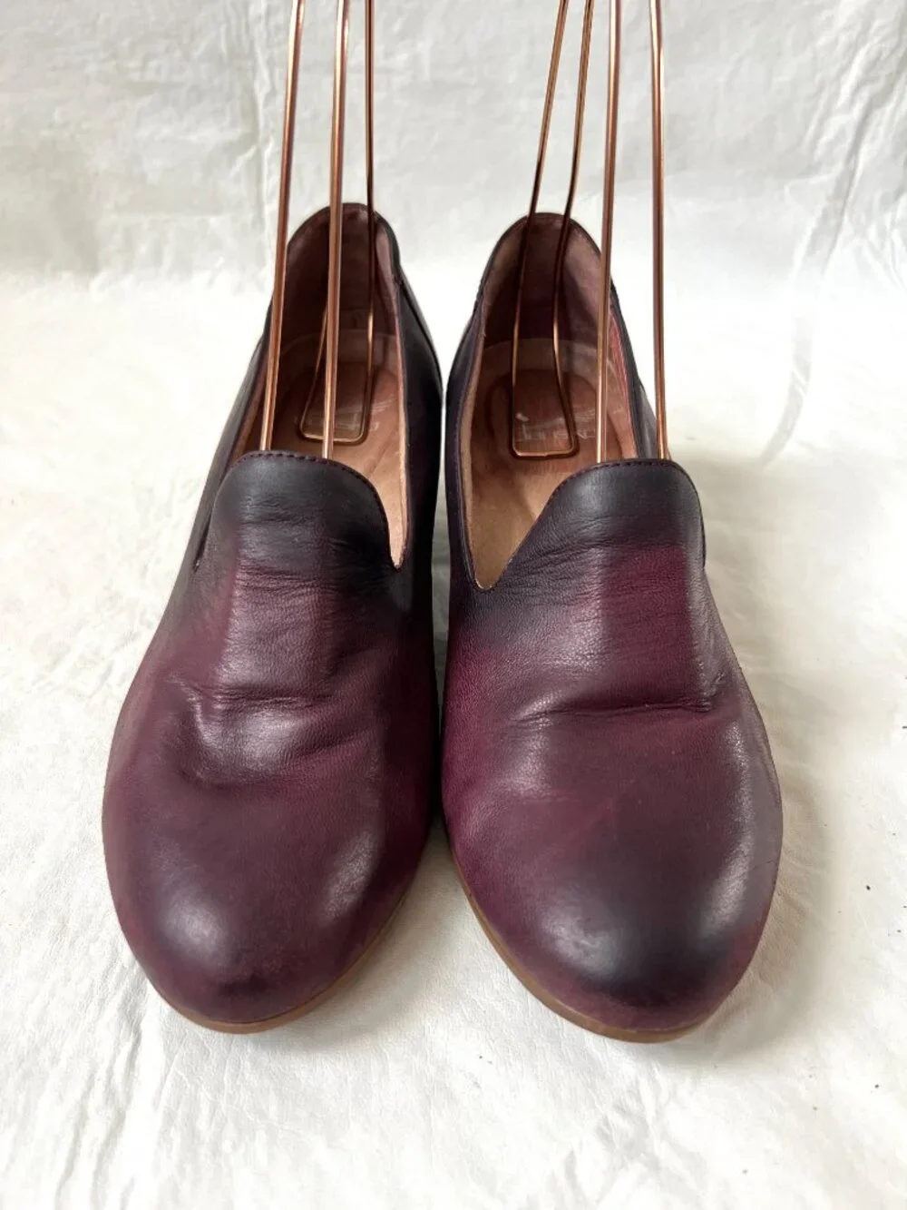 Dansko shoes Preston loafer purple leather brown block heel 38 7.5 8 slip on